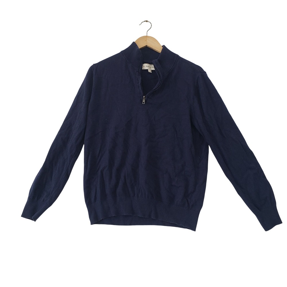 Hawker Rye Quarter Zip Sweater Mens Medium Navy Blue Classic Neutral Preppy